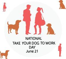nacional tomar tu perro a trabajo día vector