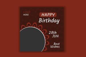 Birthday card, birthday banner design vector