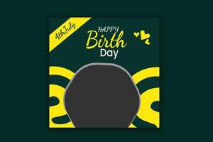 birthday social media post, birthday card design ,birthday banner vector