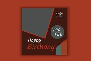 Birthday card, birthday banner design vector