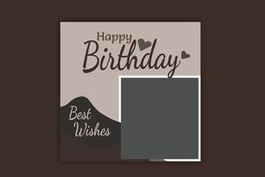 Birthday social media post, birthday banner design vector