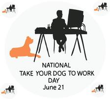 nacional tomar tu perro a trabajo día vector