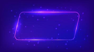 Neon frame with shining effects and sparkles vector