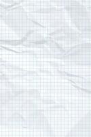 White clean crumpled checkered paper vector