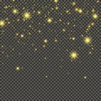 Gold glittering dust on a gray background. Dust with gold glitter effect and empty space for your text. illustration vector