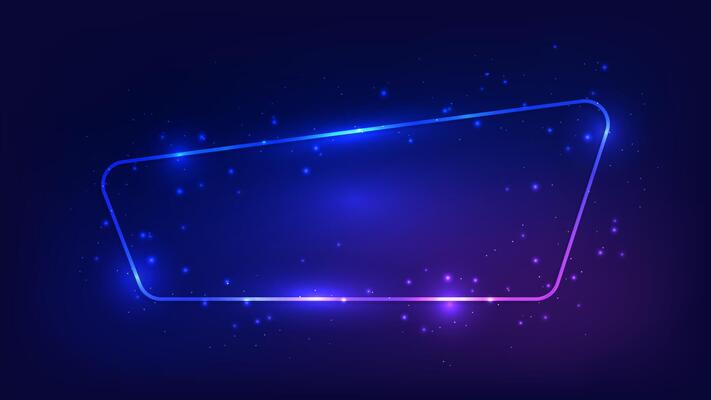 Neon frame with shining effects and sparkles