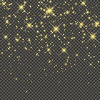 Gold glittering dust on a gray background. Dust with gold glitter effect and empty space for your text. illustration vector