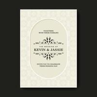 Elegant wedding invitation with pattern motif vector