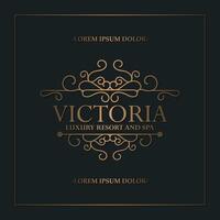 Luxury hotel label template. Trendy vintage royal ornament frames illustration. vector