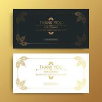 classic gold thank you wedding card vector