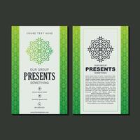 Green decorative logo and business card template vector