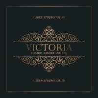 Luxury hotel label template. Trendy vintage royal ornament frames illustration. vector