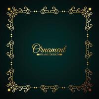 Elegant gold decorative frame design background vector