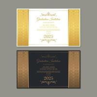 Elegant graduation invitation template with ornament vector