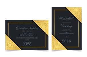 Elegant dark graduation invitation template vector