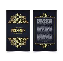 Luxury dark business card template with Ornament design vector