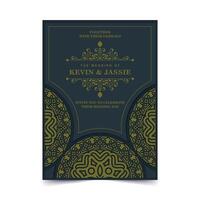 wedding invitation mandala design background vector