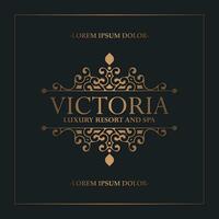 Luxury hotel label template. Trendy vintage royal ornament frames illustration. vector