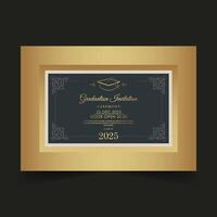 Elegant graduation invitation template with ornament vector