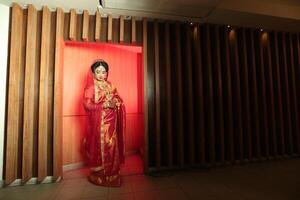 Girl in her wedding ceremony photo