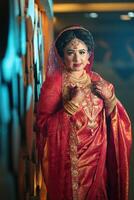 Girl in her wedding ceremony photo