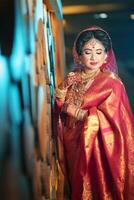 Girl in her wedding ceremony photo