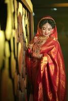 Girl in her wedding ceremony photo