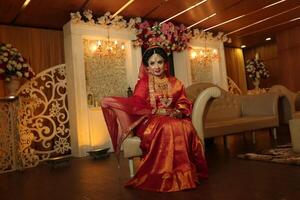 Girl in her wedding ceremony photo