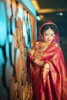 Girl in her wedding ceremony photo