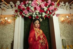 Girl in her wedding ceremony photo