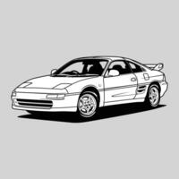 Black and White view car illustration for conceptual design vector