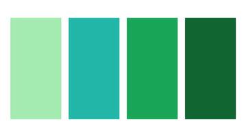 Green color palette. Set of bright color palette combination in rgb hex. Color palette for ui ux design. Abstract illustration for your graphic design, banner, poster or landing page vector