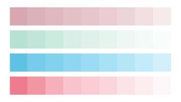 agua de rosas, menta verde, crema, caliente rosa, azul color paleta. conjunto de brillante color paleta combinación en rgb maleficio. color paleta para ui ux diseño. resumen ilustración para tu gráfico diseño vector