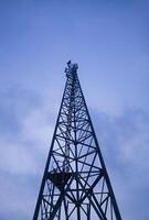 Communications tower and beautiful sky view photo