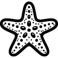 cinco puntiagudo estrella de mar en monocromo. asiático Mariscos delicadeza. sencillo minimalista en negro tinta dibujo en blanco antecedentes vector