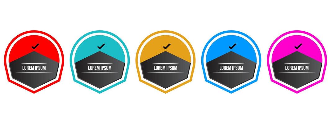 Logo badge for certificate technical. Digital certified logo verified achievements company or corporate with hexagon ribbon design.