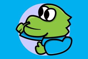 Cute Crocodile Mascot. Crocodile With Cartoon Icon. Isolated Premium Science Animal Icon Concept. vector