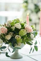 wedding decorations table white flowers photo