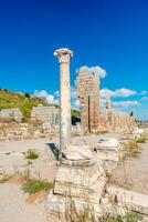 Picturesque ruins of the ancient city of Perge in Turkey. Perge open air museum. photo
