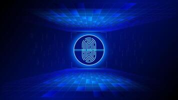fingerprint Security concept futuristic connection network security communication information on cyber tech illustration vector