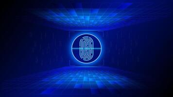 fingerprint Security concept futuristic connection network security communication information on cyber tech illustration vector