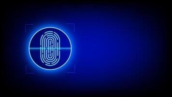 fingerprint Security concept futuristic connection network security communication information on cyber tech illustration copy space for text vector