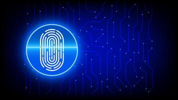 fingerprint Security concept futuristic connection network security communication information on cyber tech illustration copy space for text vector