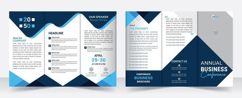 Modern Business Trifold Brochure for Corporate Events Seminar Conference vector