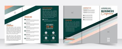 Modern Business Trifold Brochure for Corporate Events Seminar Conference vector