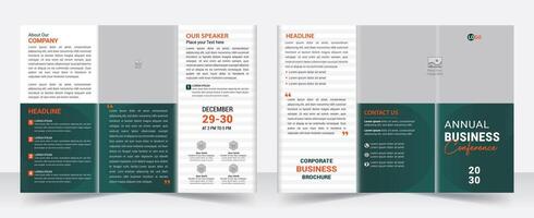 moderno negocio tríptico folleto para corporativo eventos seminario conferencia vector