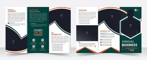 Modern Business Trifold Brochure for Corporate Events Seminar Conference vector