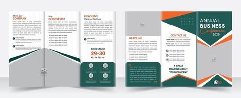 moderno negocio tríptico folleto para corporativo eventos seminario conferencia vector