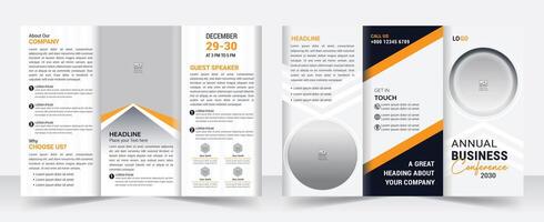 Modern Business Trifold Brochure for Corporate Events Seminar Conference vector