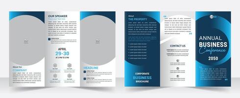 Modern Business Trifold Brochure for Corporate Events Seminar Conference vector